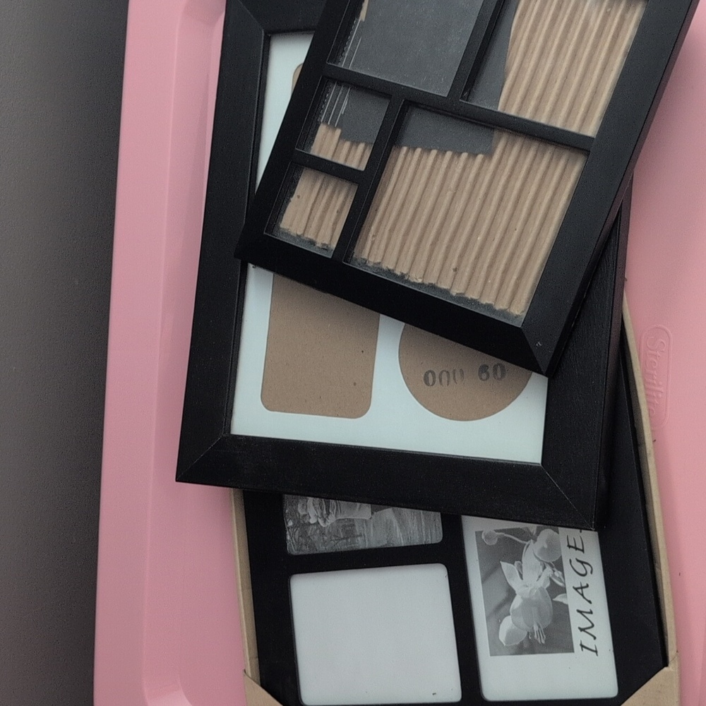 3 Black Picture Frames Set   Pk4
